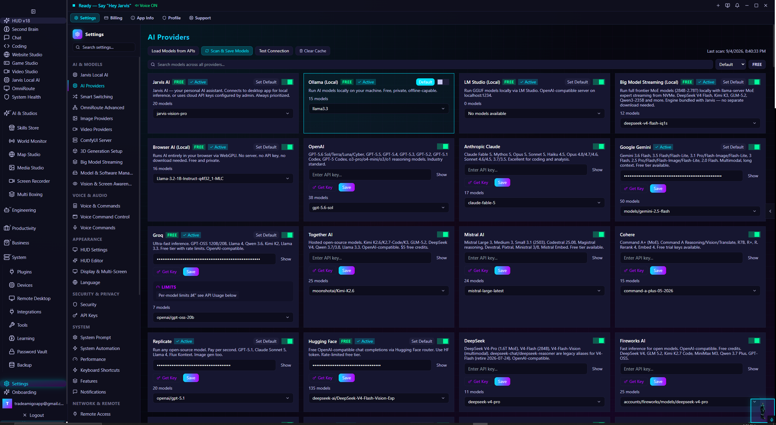 Jarvis AI Assistant — Local Providers: Run local LLMs with Ollama and LM Studio.